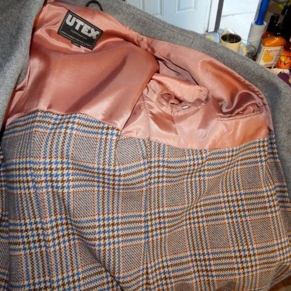 Vintage UTEX Men's Grey Western Style Wool Topcoat - Picture 6 of 8